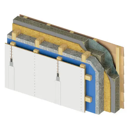 Walls — OSB Firestop assembly cross-section